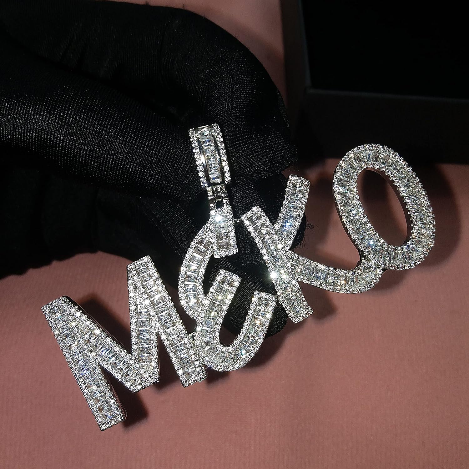 Iced Out CZ Custom Name Necklace Choker Silver Gold Hip Hop Personalized Nameplate Pendant Charm with Rope/Tennis Chain Gift for Her