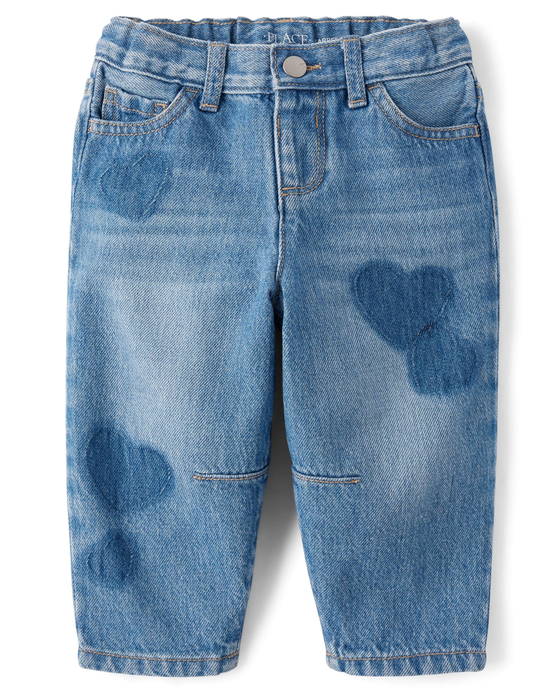 The Children's Place Baby Girls' and Toddler Barrel Leg Jeans