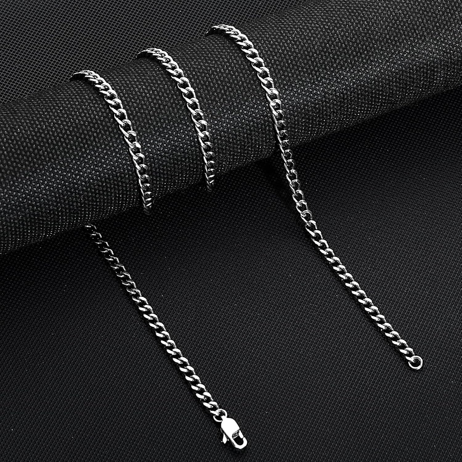 SanThree 4.5mm Pure Titanium Cuban Link Chain Necklaces for Men, Hand Polished Skin Friendly Shinny Solid Titanium Curb Twist Chain Necklace for Women Sensitive Skin Valentines Birthday Gifts - Image 7