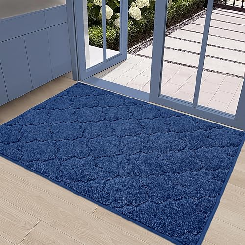 COSY HOMEER Tapete antideslizante para entrada para uso en interiores, tapete absorbente para puerta delantera, tapete de entrada lavable de perfil