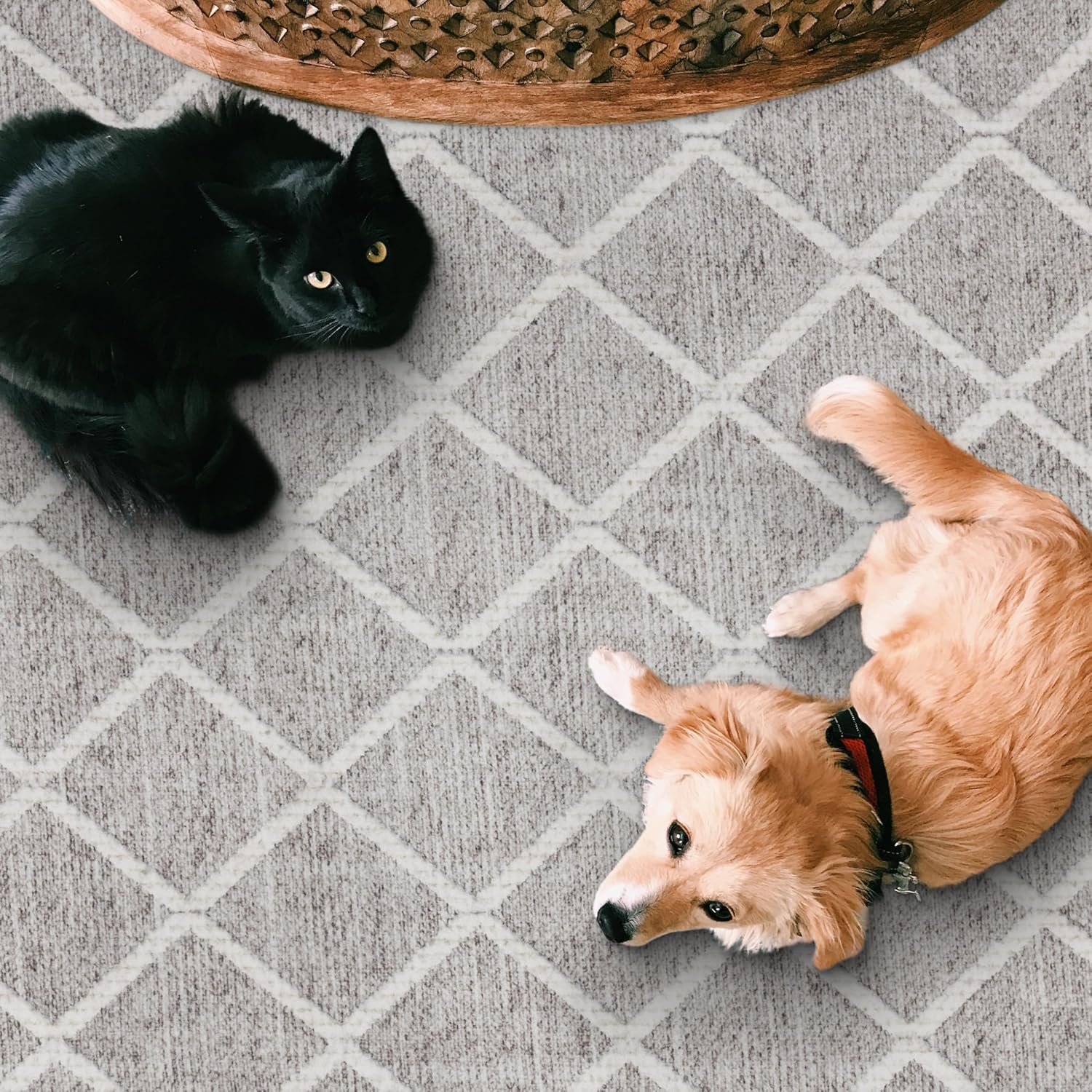 ReaLife Rugs Machine Washable Area Rug - Living Room Bedroom Bathroom Kitchen Entryway Office - Padded Crease Free Stain Resistant Premium - Boho Modern Farmhouse - Tessa- Beige Ivory - 2'x 3'