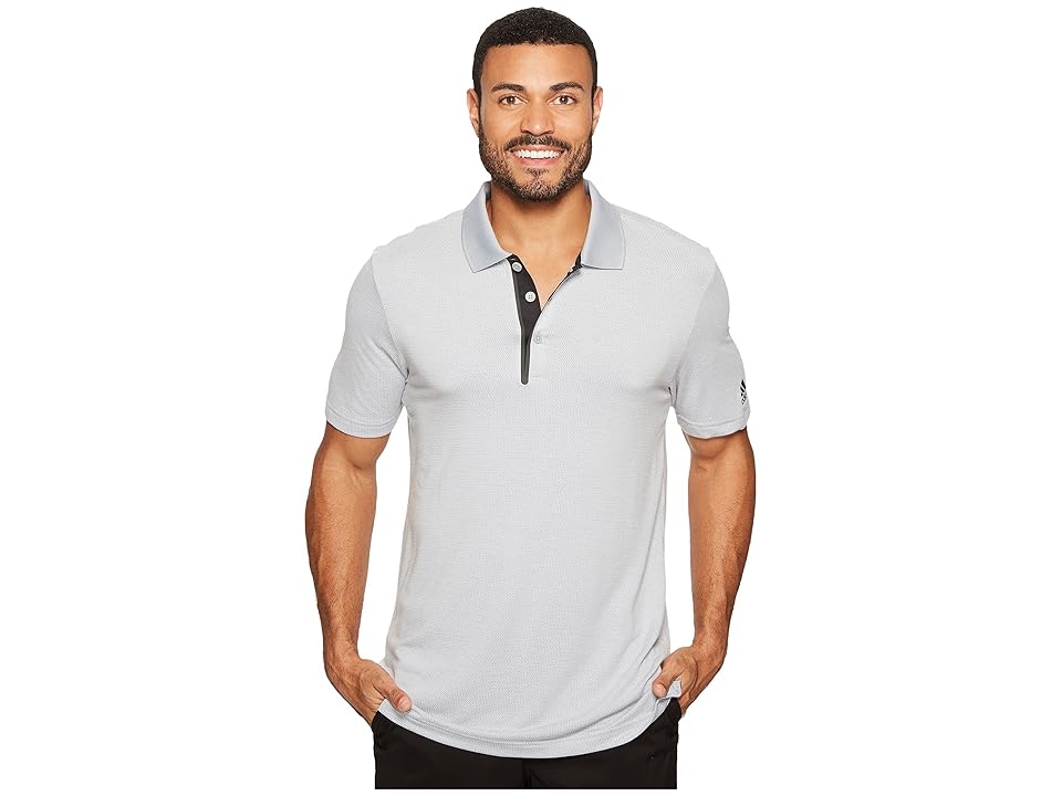 

adidas Golf Club Wool Blend Polo (Mid Grey Heather) Men's Short Sleeve Pullover, Gray