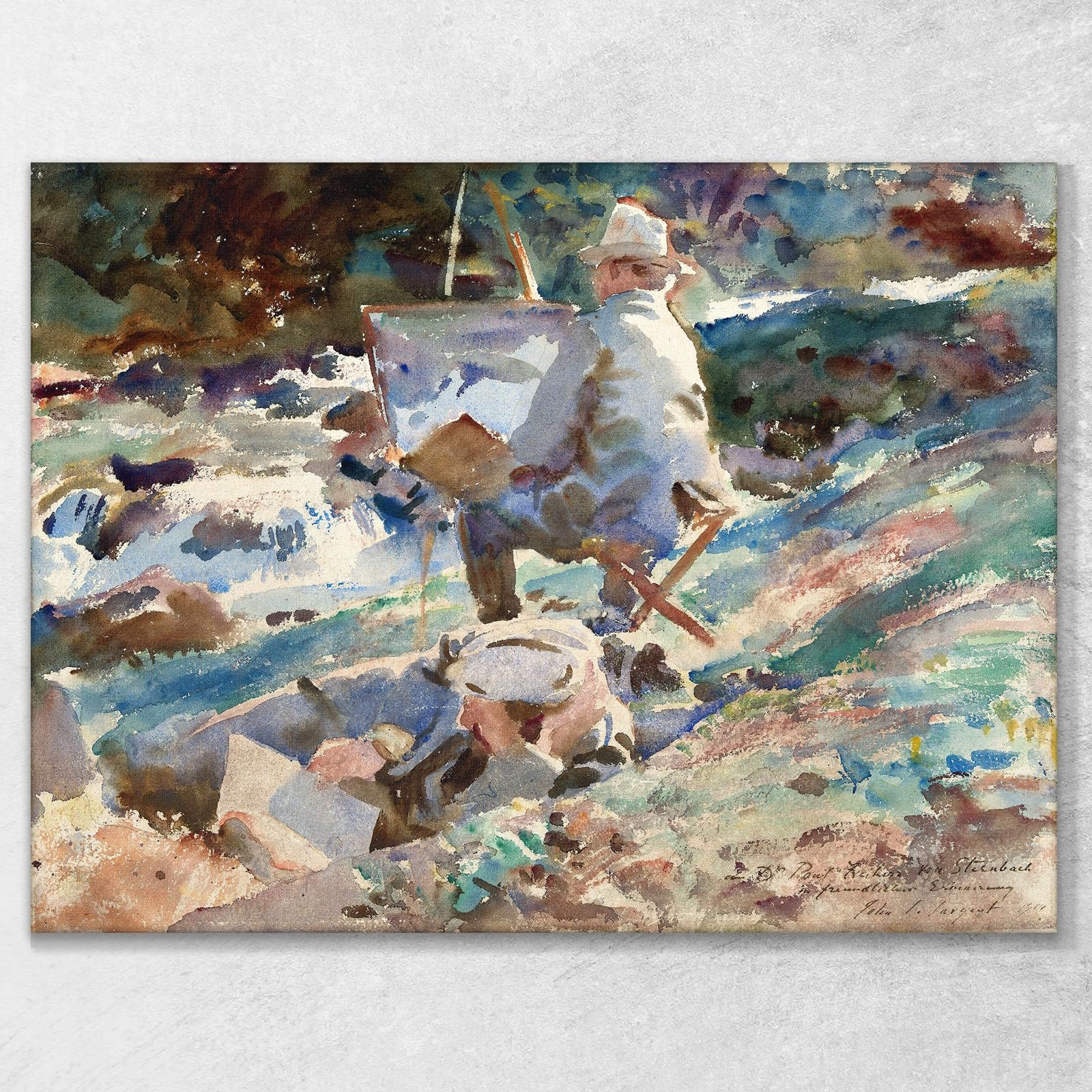 Un Artista al Suo Cavalletto John Singer Sargent, jss13 Quadro Stampato su Tela, 130x90 cm