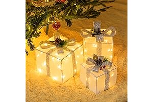 Set of 3 Plug-in Christmas Lighted Gift Boxes