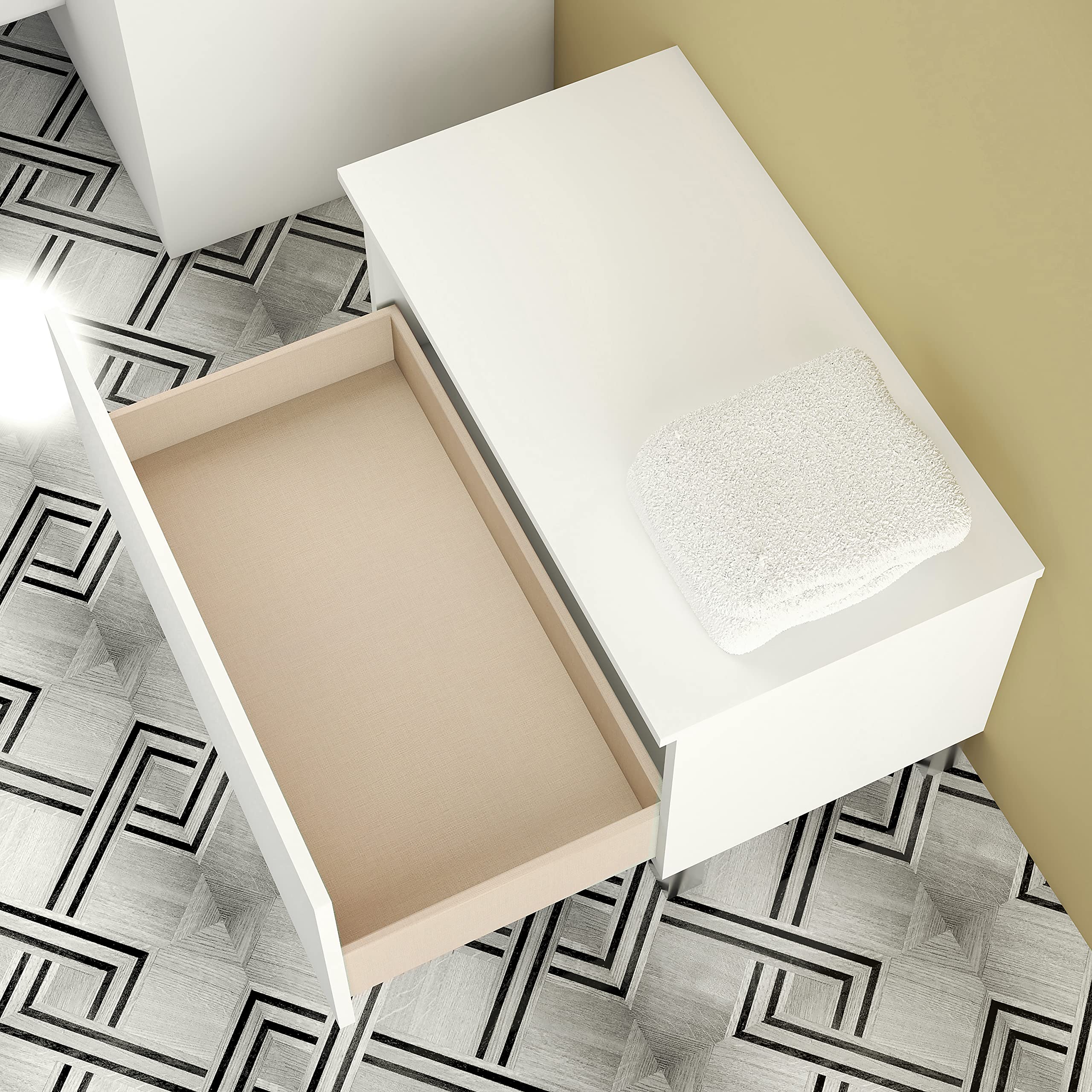 Baikal Mueble De Baño. Almacenaje para el Baño o Cualquier Espacio. Melamina 16mm. Mueble De Baño Auxiliar. Ideal para aseos o baños pequeños. Coqueta 71 cm Blanco
