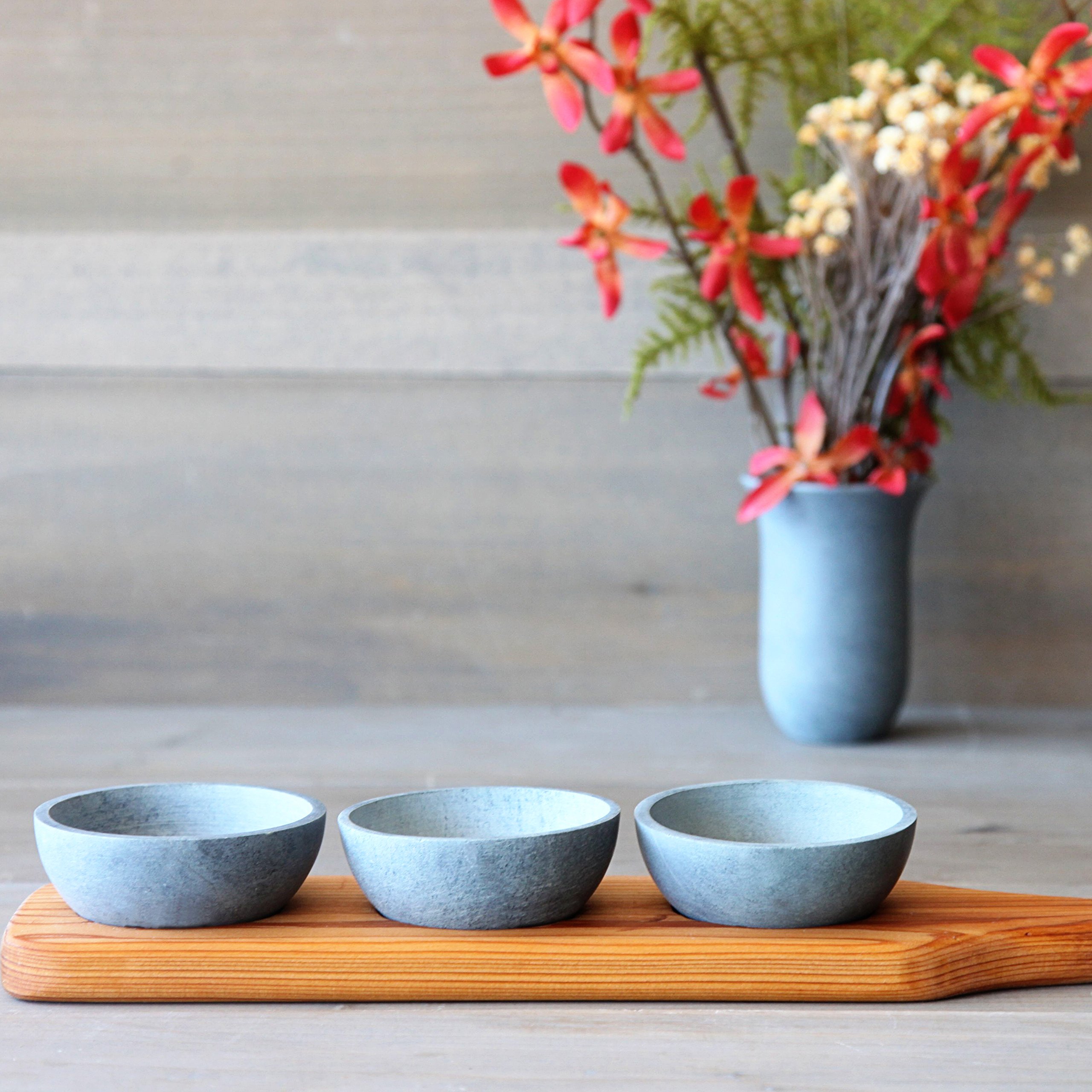 Condiment Trio - Cedar Paddle (Traditional Bowls)