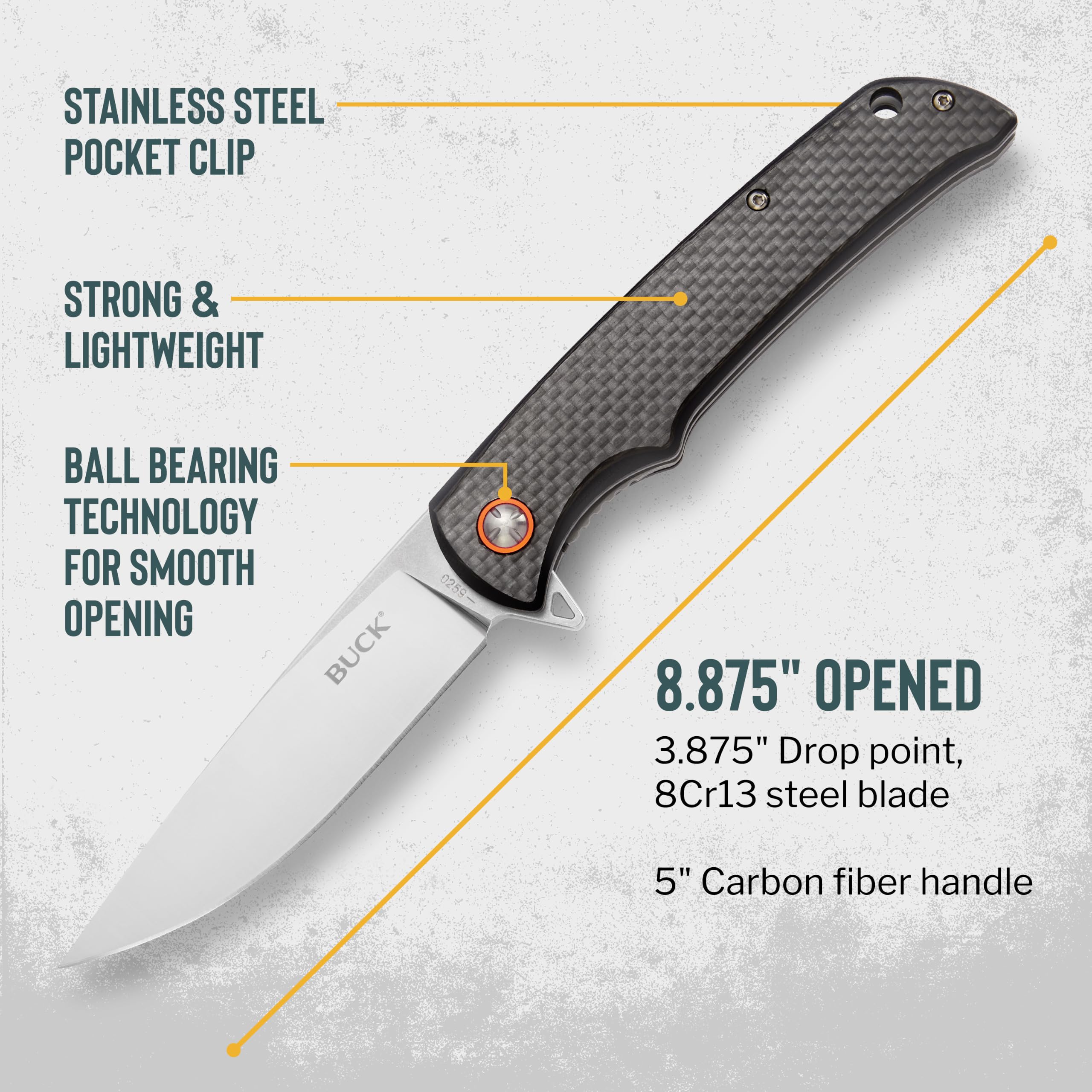 Amazon.com: Buck Knives 259 Haxby Folding EDC Knife, 3-7/8” Pocket