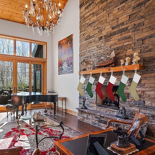 Miniatura 7 de Medias de Navidad rojas de 18 pulgadas, paquete de 6 medias personalizadas Xmax a granel para sublimación en blanco