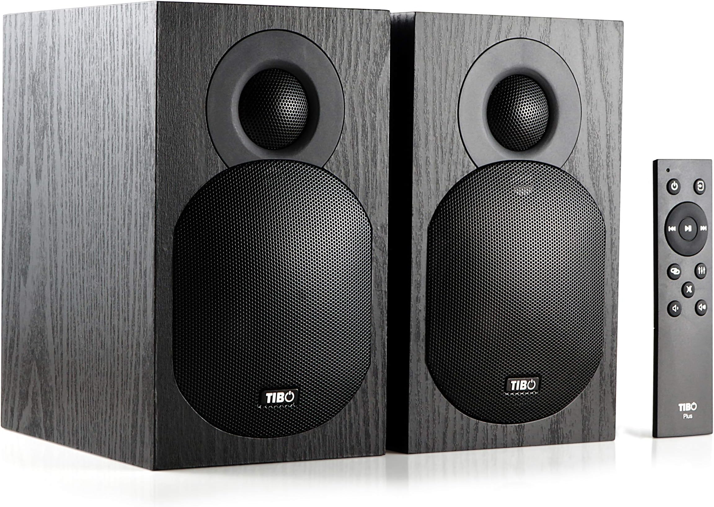 TIBO Plus 2.1 Active HiFi Bookshelf Bluetooth Speakers - Designed and Developed in the UK,Black