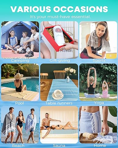 Miniatura 7 de Toalla de playa turca de secado rápido, sin arena, para hombre, ideas de regalo de cumpleaños para papá, día del padre, marido, hermano, tío, novio,