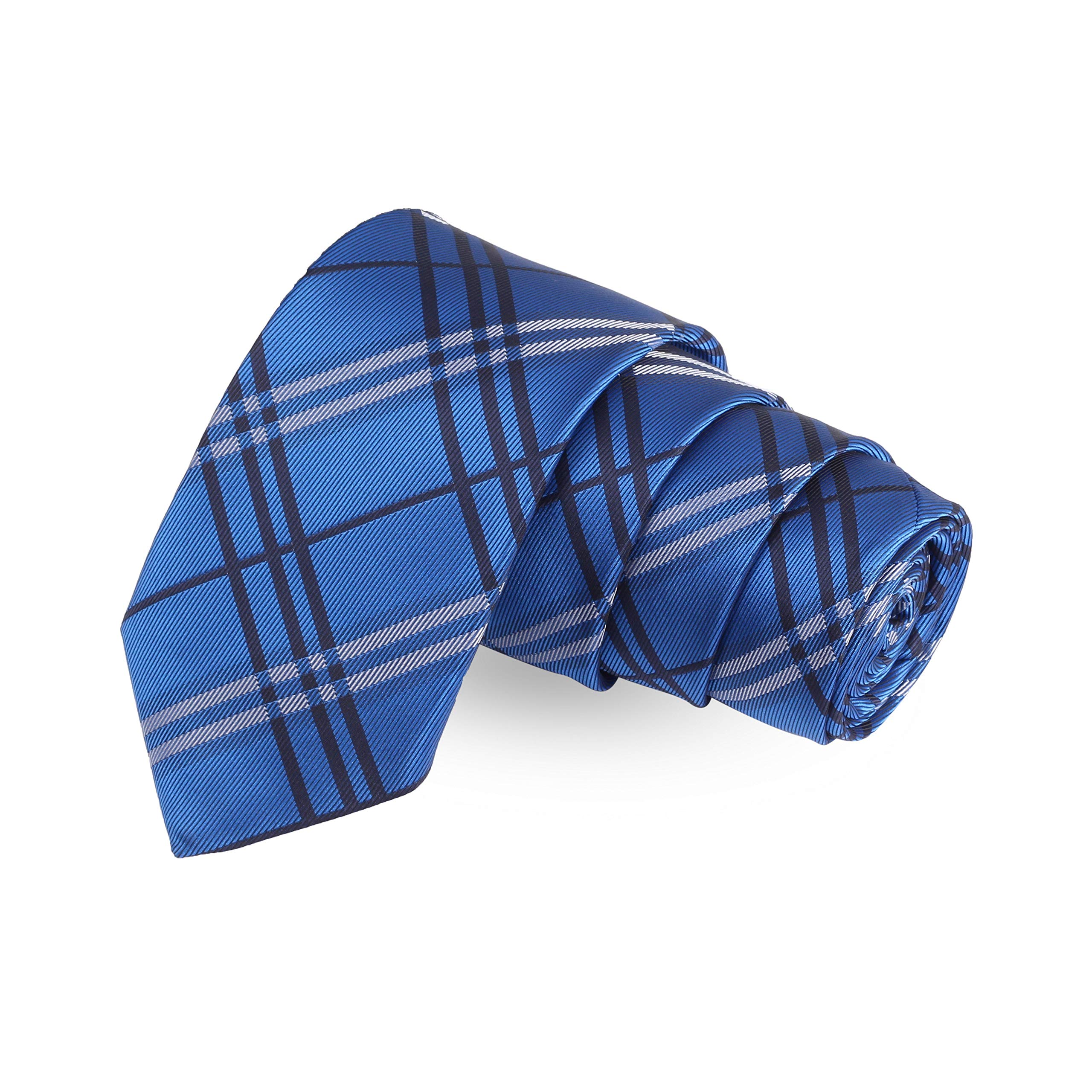 peluche Blue Rush Blue Colored Microfiber Necktie For Men-picture-12