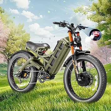 eAhora Romeo Pro II/Romeo II 2025 Model 4000W/2500W Dual Motor Electric Bike for Adults 52V 70AH/60AH 100-200 Miles Long Range Electric Bike 26" Fat Tire Electric Mountain Bike Full Suspension Ebike