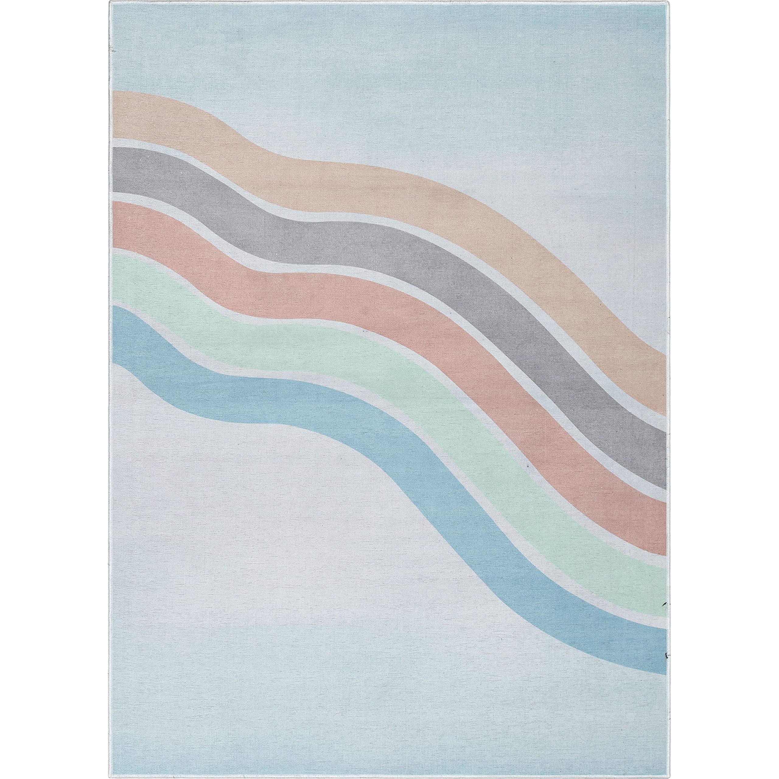 Well Woven Kids Curved Rainbow Rug, 3'3