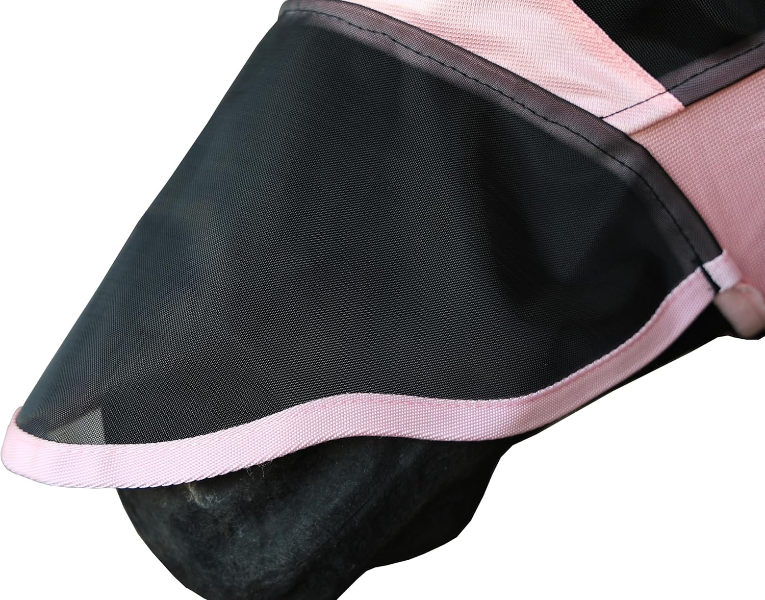 T TEKE Fine Mesh Horse Fly Mask w/Ears & Nose, UV Blocking 3D Eye Visor with Extra Fleece Cushioned Forehead, Protection from Insect Pests