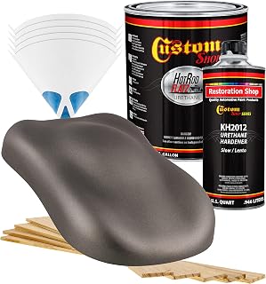 Custom Shop - Tunnel Ram Gray Metallic - Hot Rod Flatz Flat Matte Satin Urethane Auto Paint - Complete Gallon Paint Kit - Professional Low Sheen Automotive, Car Truck Coating, 4:1 Mix Ratio