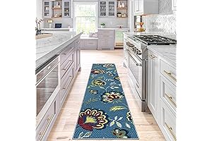 Floral Non-Skid Washable Runner Rug 2x8
