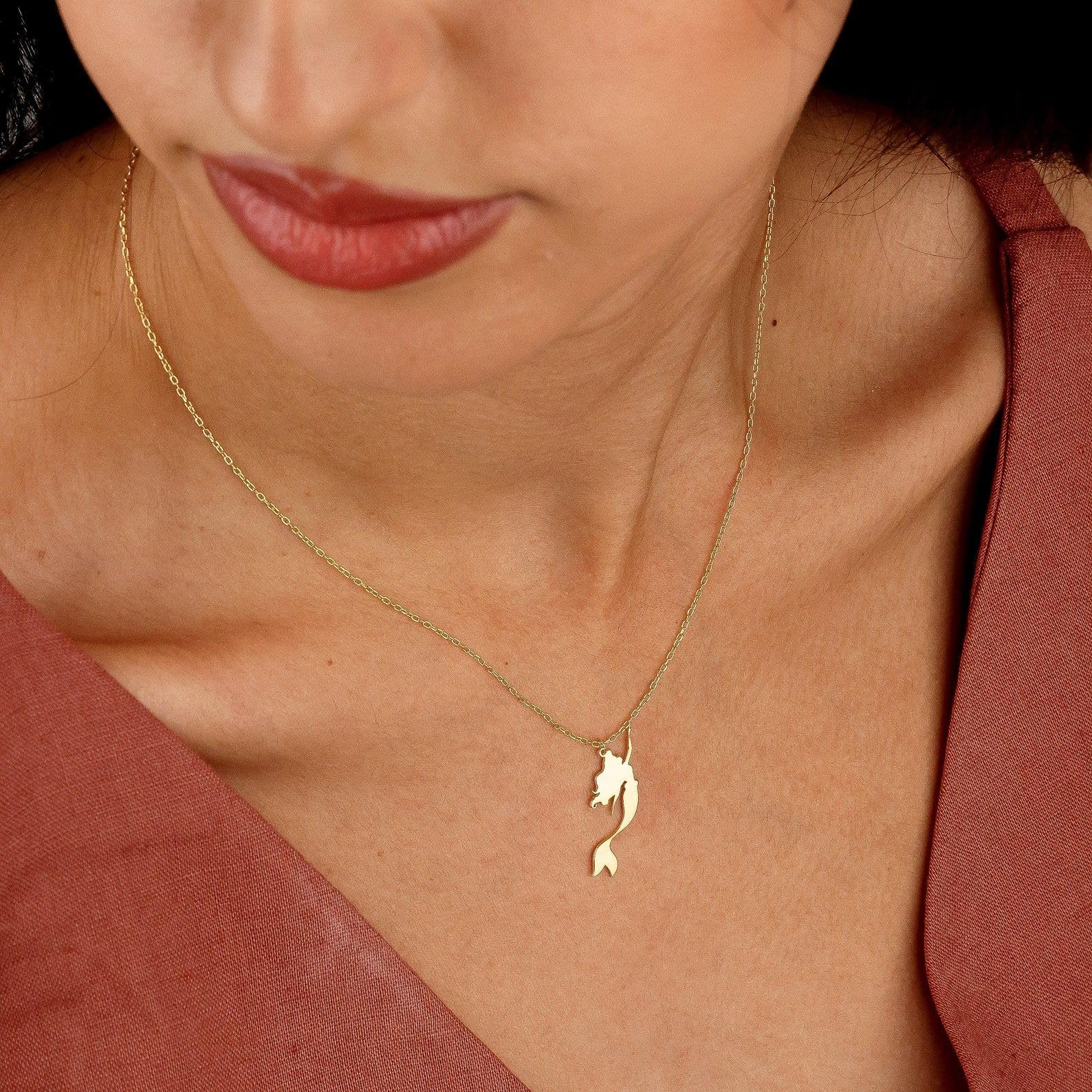 Mermaid collar, Ocean-inspirado Handcrafted Sea Siren playa amante náutico Navidad