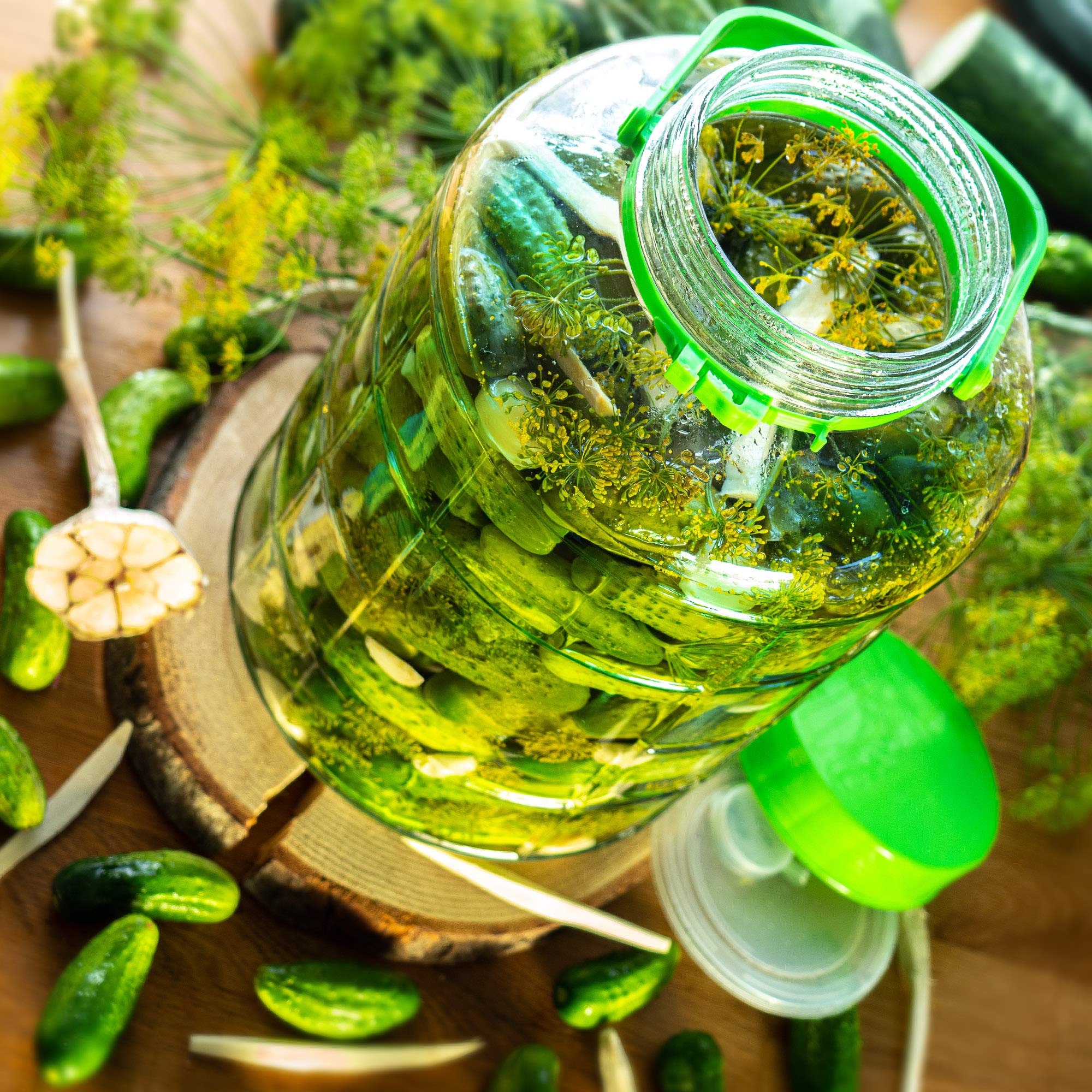 KADAX Grand Bocal de Fermentation en Verre, Récipient de Conservation avec Couvercle Hermétique, Idéal pour la Préparation de Cornichons et Choucroute (8 L)