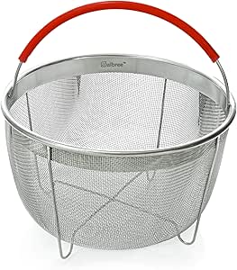 Original Salbree Steamer Basket for 6 quart Instant Pot Accessories, Stainless Steel Strainer and Insert fits IP Insta Pot, Instapot 6 qt, Other Pressure Cookers &amp; Pots, with Handle [3qt 8qt avail]