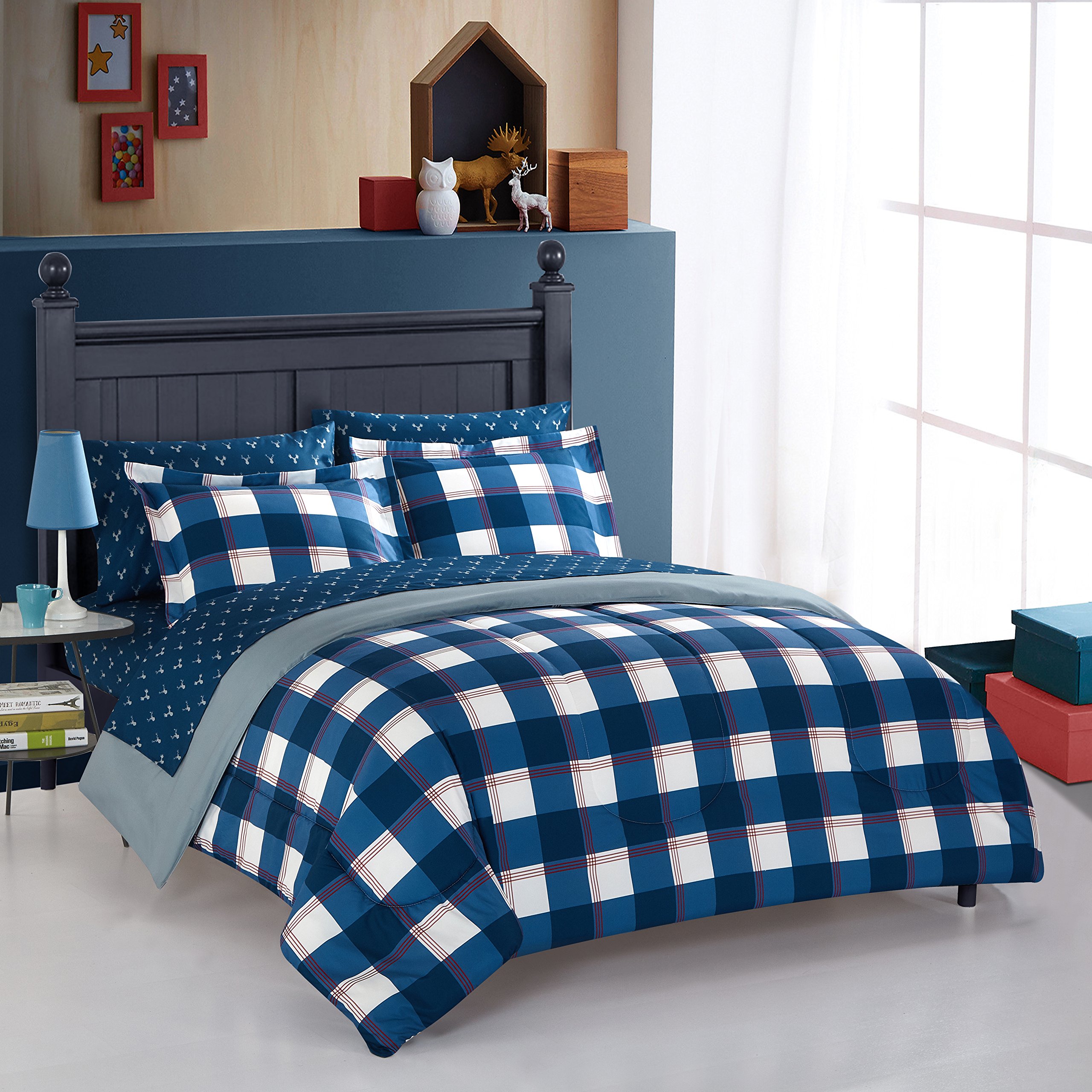 Comforter Set Edredón American Original de poliéster multicolor para cama de 86x90 pulgadas