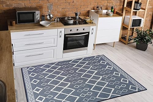Vista 197 de Adiva Rugs - Alfombra para interior y exterior, tapete fácil de limpiar, resistente a la intemperie y las manchas, para comedor, patio, terraza