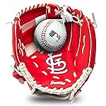 Franklin Sports MLB Youth Teeball Glove and Ball Set - Kids St. Louis Cardinals Baseball and Teeball Glove and Ball - Perfect First Kids Glove - 9.5