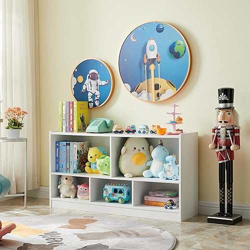 Miniatura 2 de Organizador de almacenamiento de juguetes para niños, gabinete de almacenamiento de 5 secciones para organizar libros, juguetes, estantería de