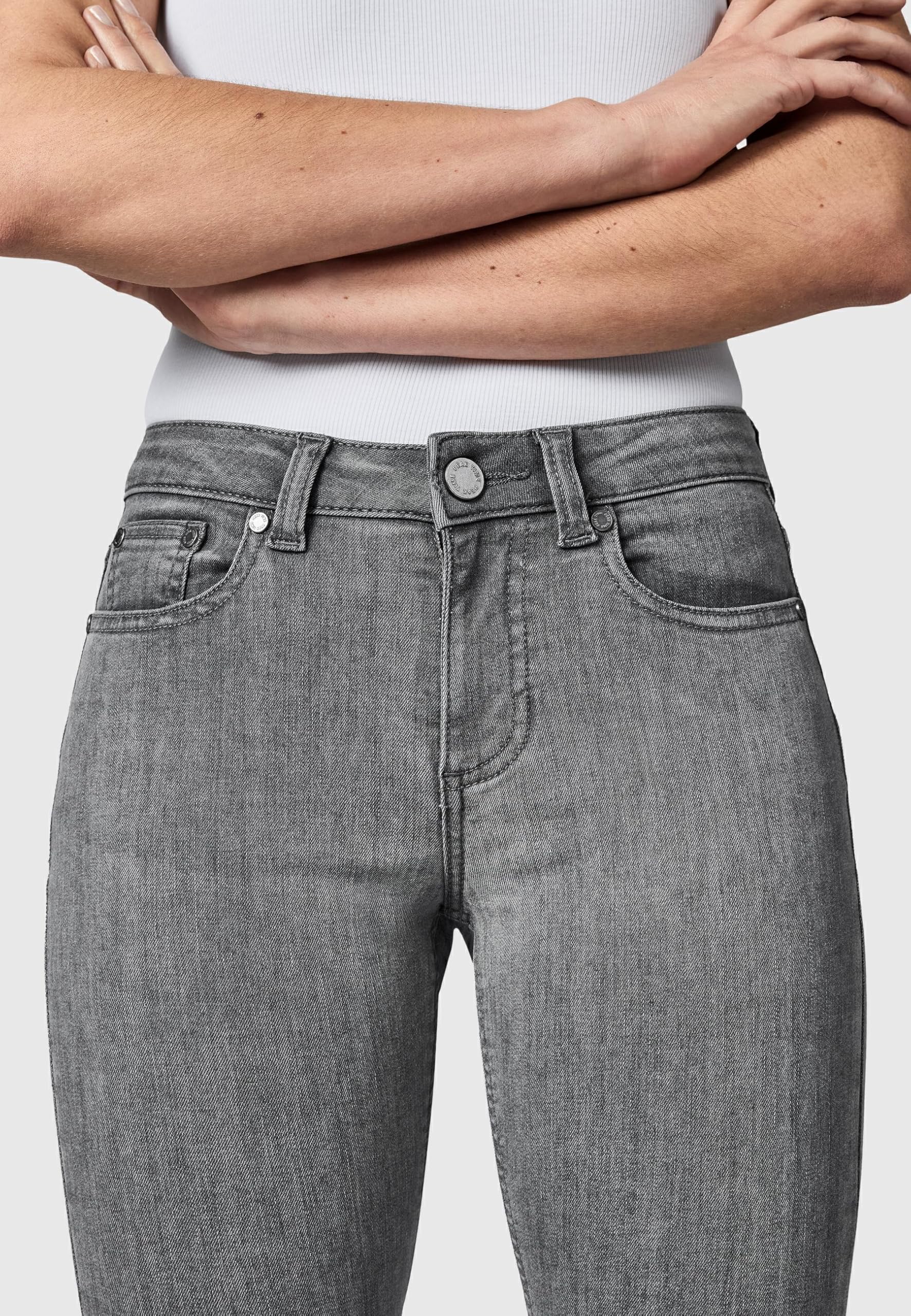Peak Time Damen elastische Bootcut Jeans Mid Waist mit Bio-Baumwolle (GOTS Zertifiziert) Zenita