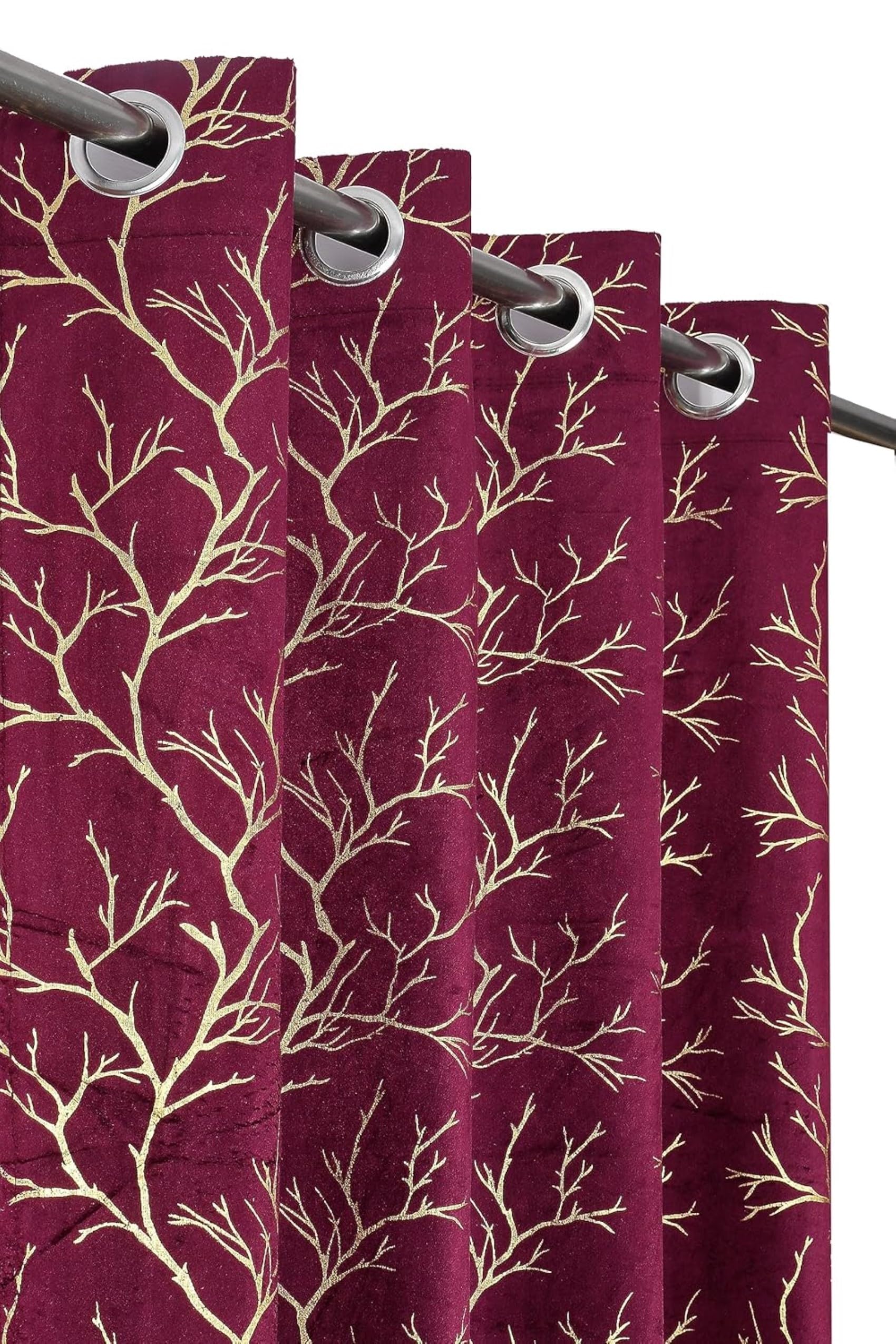 Blexos Velvet Curtains 7 Feet Long for Living Room – Door Curtain Set of 1 Pcs Panel, Velvet Blackout & Stylish Parda for Home Décor & Office Wine Colour