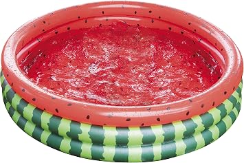 JILONG JL-688000 RD/GR Watermelon 3-Ring Pool, 48.8 x 48.8 x 11.0 inches 124 x 124 x 28 cm, Inflated Size