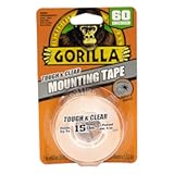 Gorilla Tough & Clear&semi; Double Sided Mounting Tape&semi; Weatherproof&semi; 1" x 60"&semi; Clear&semi; &lpar;Pack of 1&rpar;