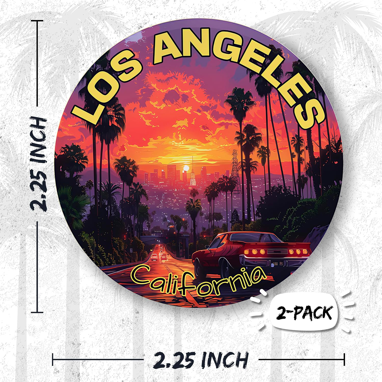 Los Angeles California Pinback Button 2.25 Inch 2-Pack image 2