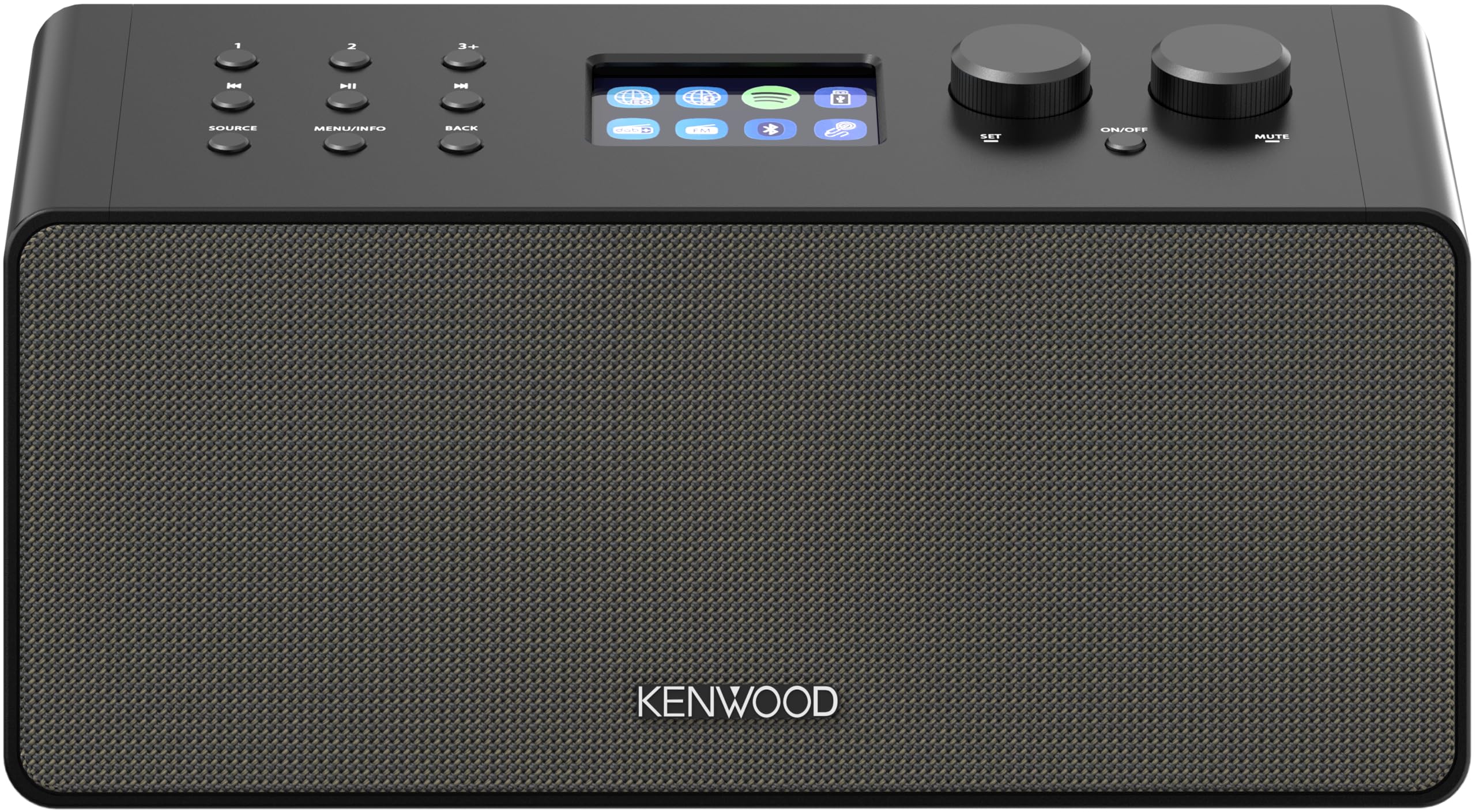 Kenwood CR-ST90S - Smart-Radio mit Li-Ionen Akku, 2,4" Farbdisplay, WiFi Internetradio, DAB+, UKW, Spotify, Bluetooth, 10 W RMS Stereo, USB, AUX-In, USB-C, Bassreflex, OKTIV App, Schwarz