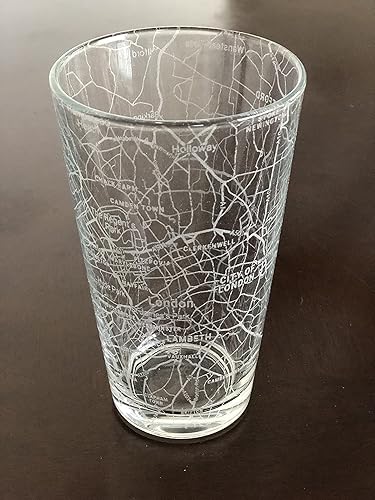 Vaso de cerveza de 16 oz Mapa urbano Londres Reino Unido