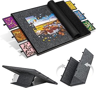 Comprar Becko US Tablero de rompecabezas plegable e inclinable de 2000 piezas con 6 cajones y cubierta, mesa de rompecabezas ligera y portátil con soporte integrado para ajuste de ángulo, para rompecabezas de