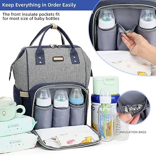 Miniatura 2 de Mochila para pañales, bolsas de pañales para bebés, niñas y niños, bolsas de bebé para mamás papás, bolsa cambiadora de pañales con bolsillos