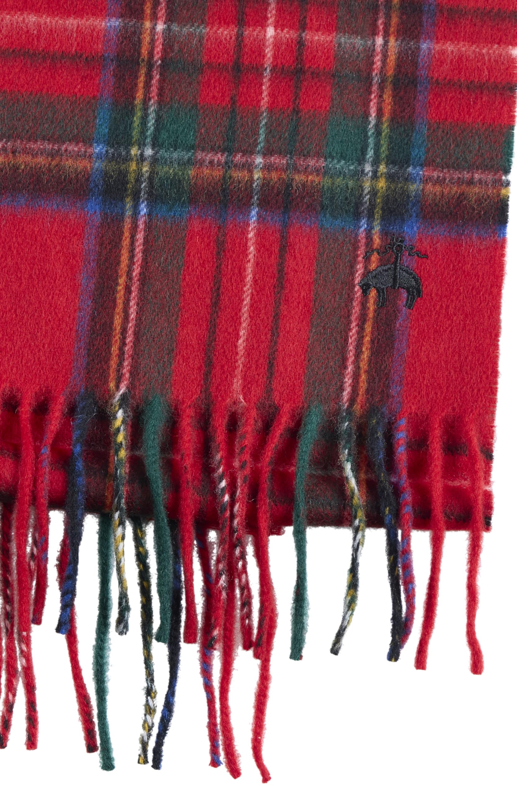 Brooks Brothers Schal aus Wolle und Kaschmir, gewebt, gemustert, mit gedrehten Fransen, luxuriöser Herren-Winterschal, 167,6 x 30,5 cm