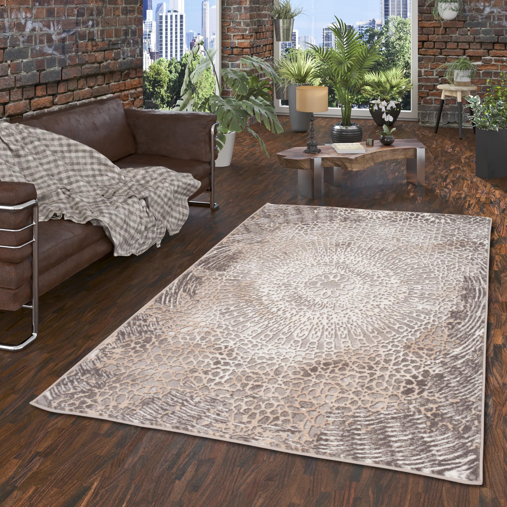 Pergamon Tawira Vintage - Alfombra de diseño - Gris Beige Clásico - 5 Tamaños