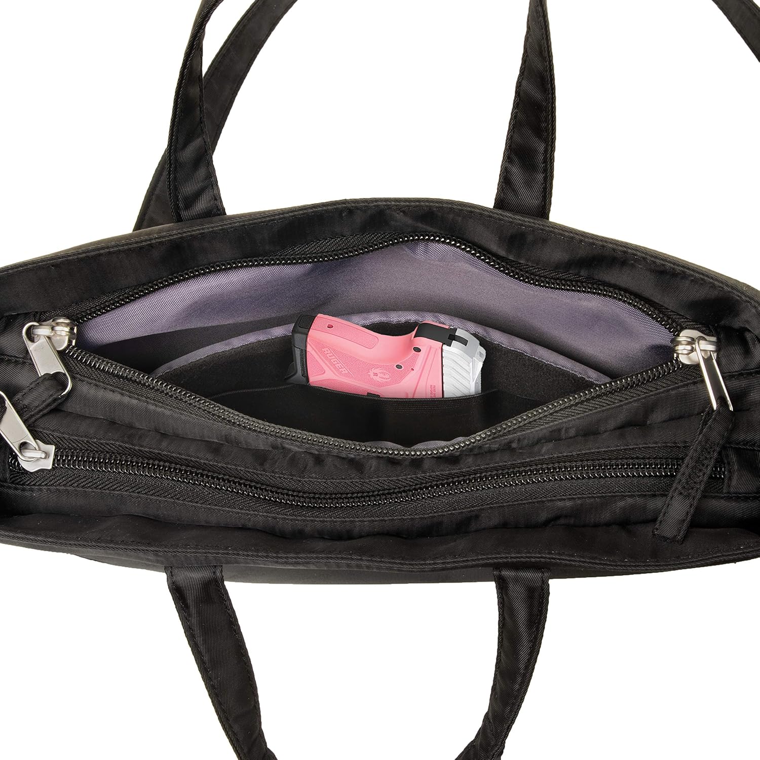 Miniatura 5 de Allen Company Bolso cruzado casual para niñas con pistolas de aventura bolso de transporte oculto con bloqueo bolso ambidiestro negro