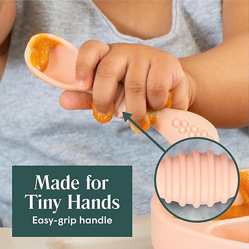 Miniatura 4 de Simka Rose Cucharas de silicona para bebés de alimentación autónoma (paquete de 6) - Cucharas infantiles de primera etapa para bebés y niños