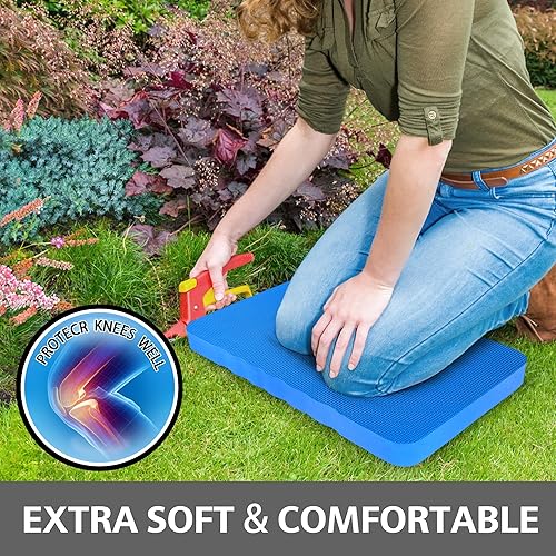 Miniatura 25 de HOOPLE Rodillera extra gruesa, cojín de espuma suave, rodilleras de jardinería impermeables, rodilleras ligeras para baño, suministros de Negro 0.7