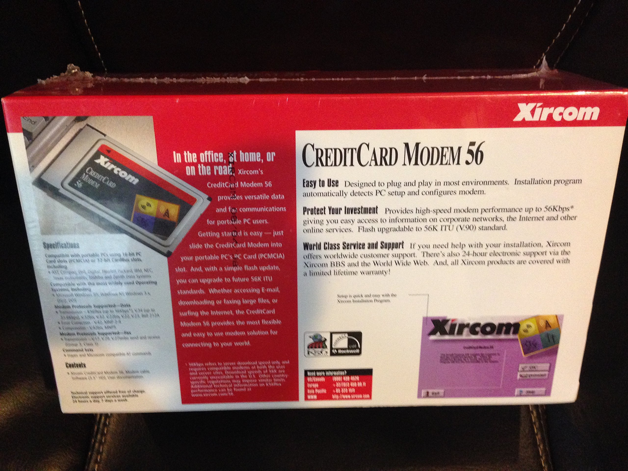 Xircom Creditcard Modem 56 Globalacces 16-Bit 56K Global