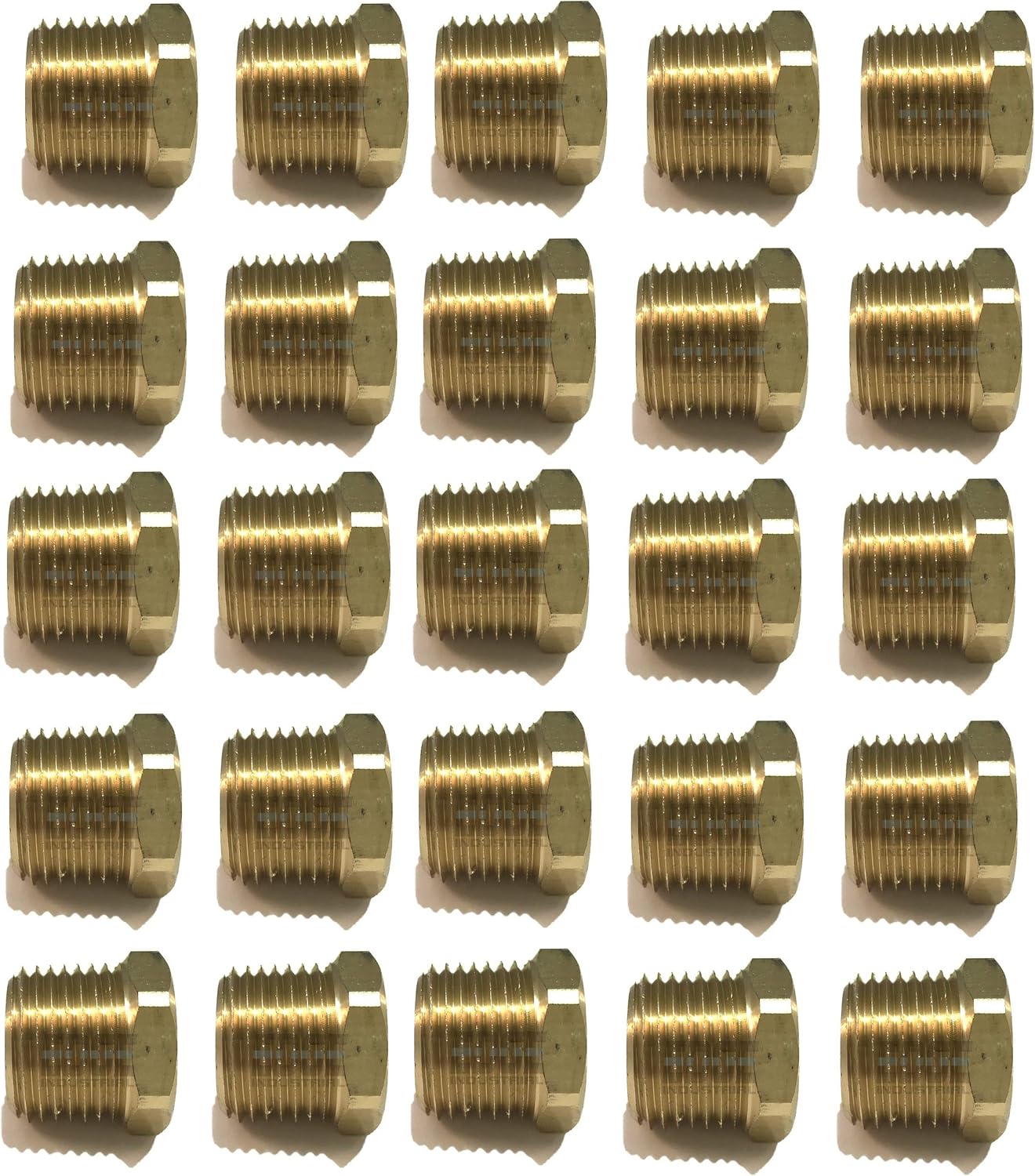 Brass CORED HEX Plug 1/2" Male NPT MNPT Fuel/AIR/Water/Oil/Gas WOG (Qty 010)