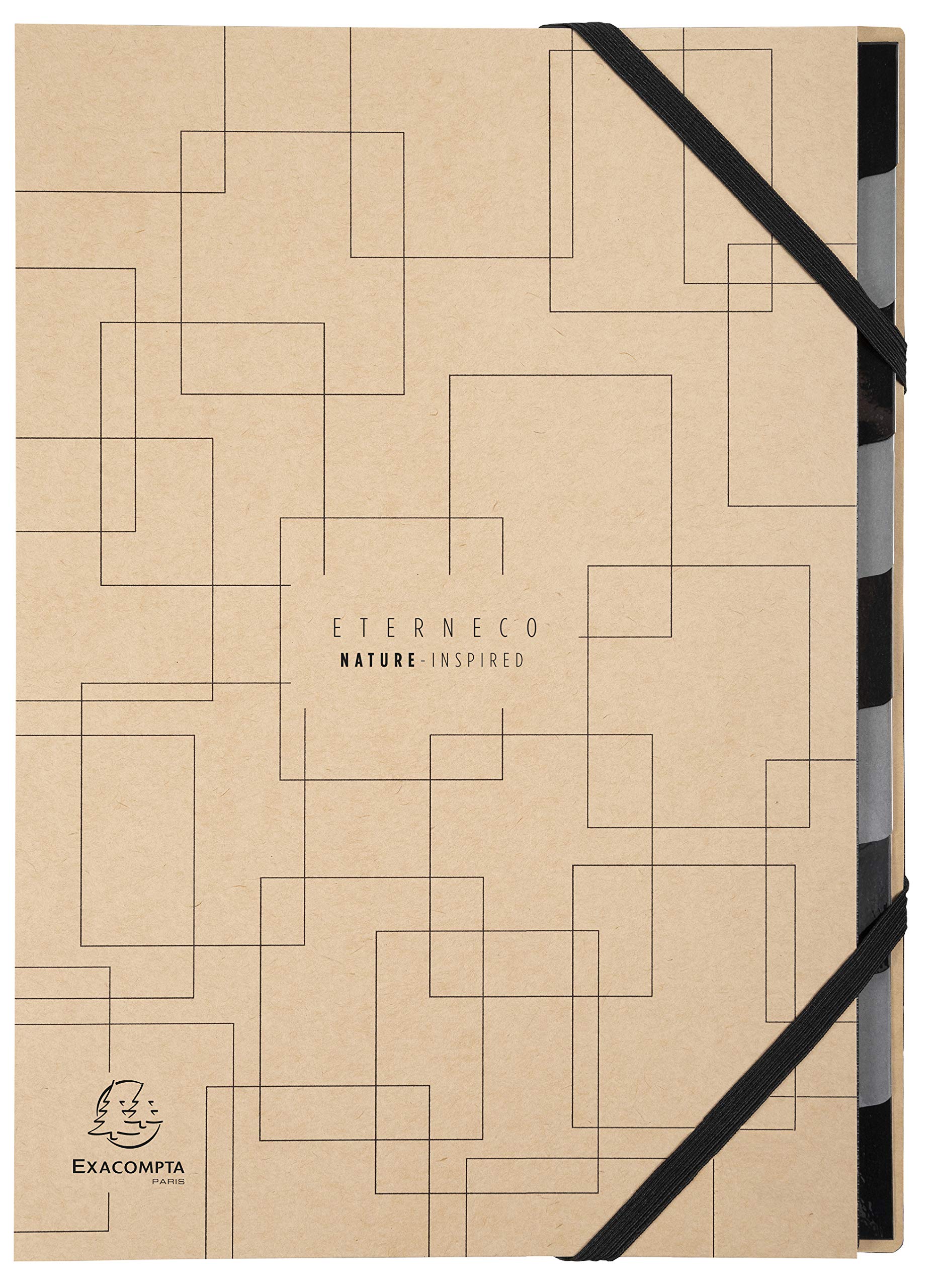 Exacompta ETERNECO A4 Gummi-Mappe, mehrteilig, 9 Fächer, verschiedene Designs, 8 Stück