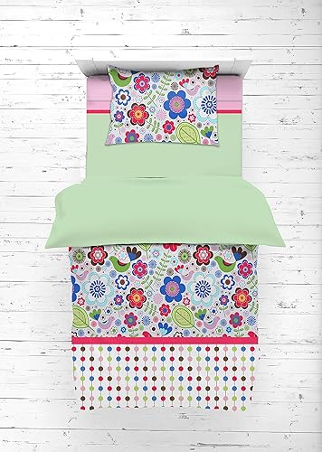 Miniatura 5 de Bacati - Juego de sábanas de 3 piezas para niñas pequeñas, 100% algodón, incluye sábana bajera, sábana superior y funda de almohada para cama