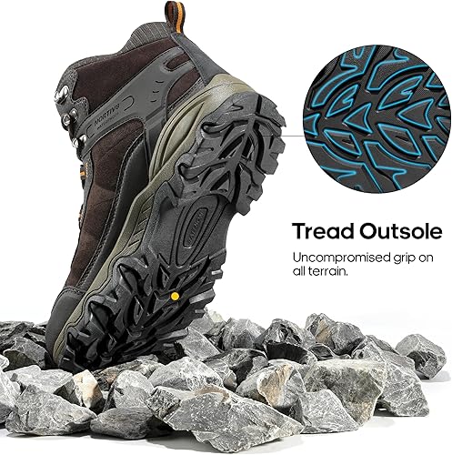 Miniatura 5 de NORTIV 8 - Botas de senderismo impermeables para hombre, zapatos de montañismo ligeros para exteriores
