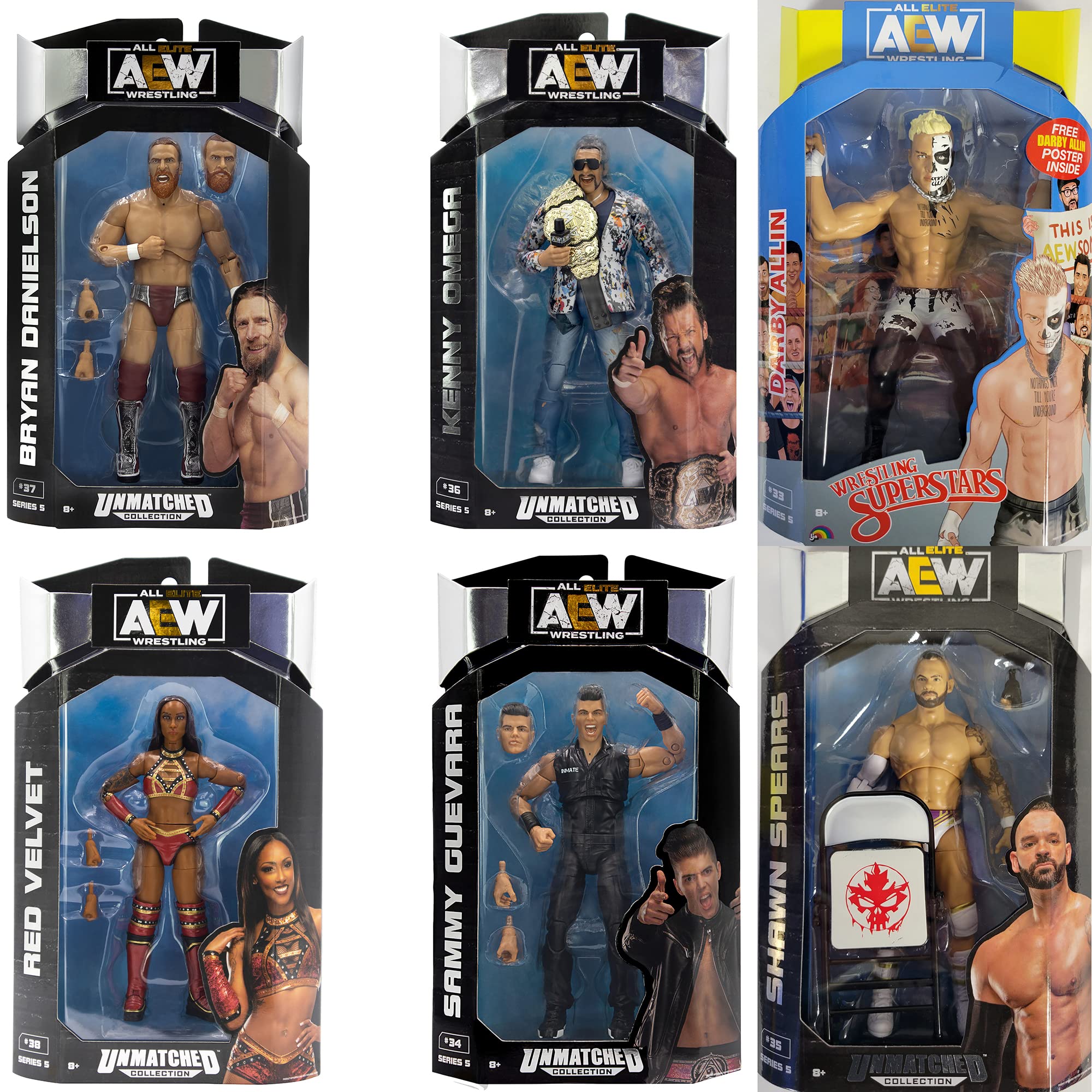 Ringside AEW Unmatched Series 5 - Set of 6 Toy Wrestling Action Figures