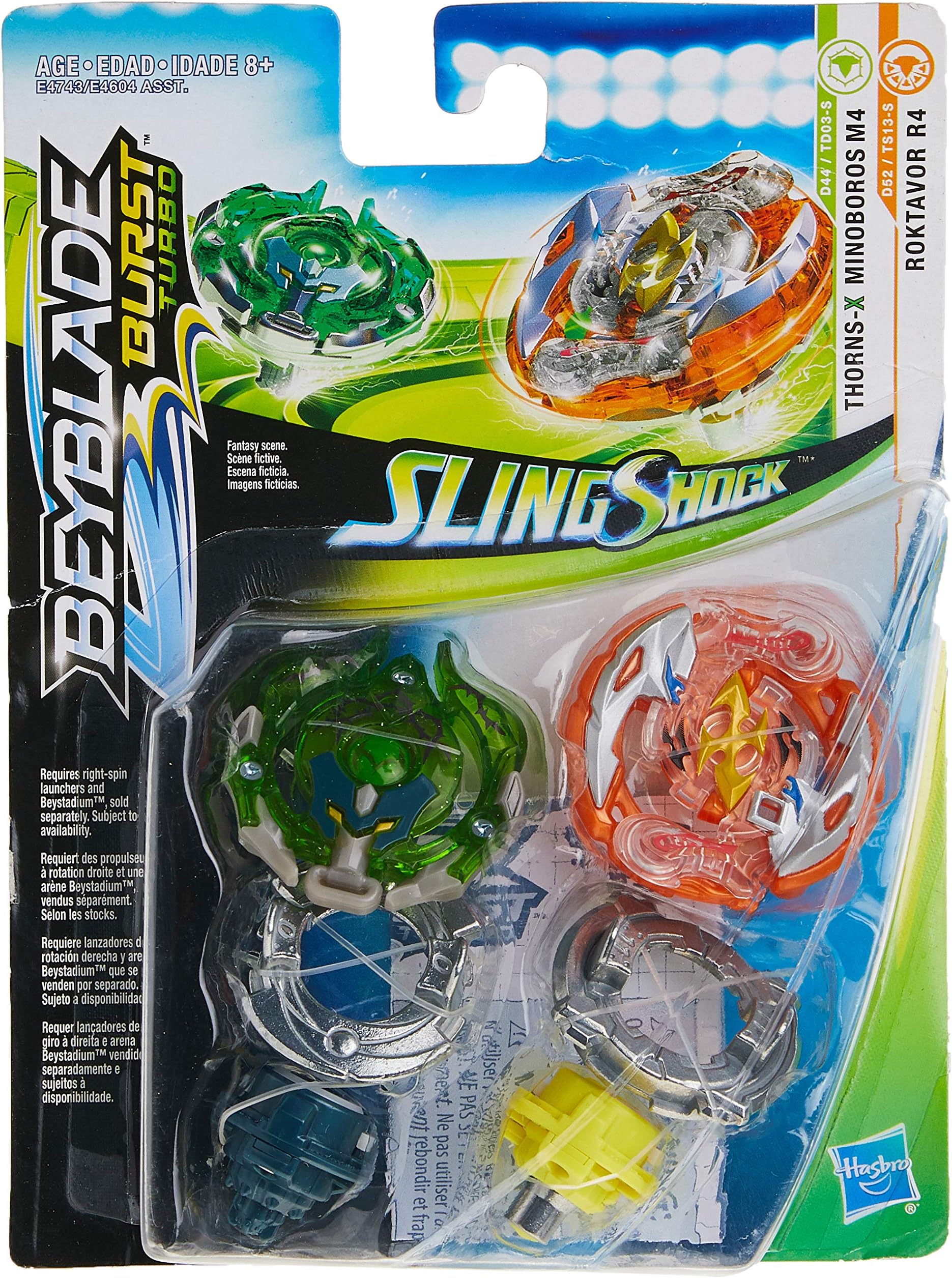 BeybladeBurst Turbo Slingshock Dual Pack Roktavor R4, Thorns-X Minoboros M4