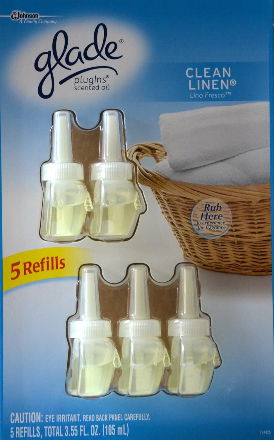 Glade PlugIns Scented Oil "Clean Linen" 5PACK Scented Oil Fragrance