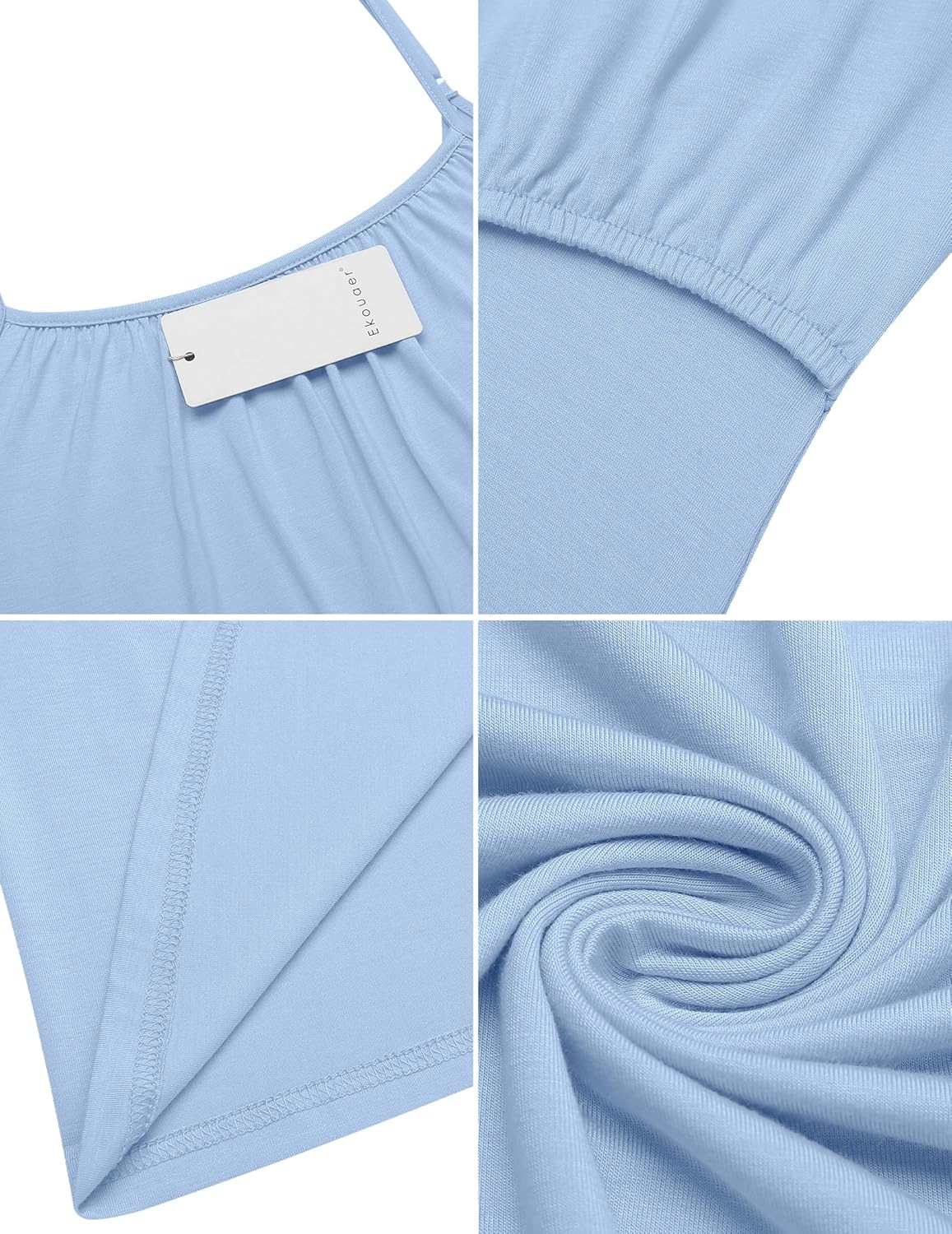 Ekouaer Women's Nursing Nightgown Maternity Dress Breastfeeding Gown Full Slips Sleepwear - Image 4